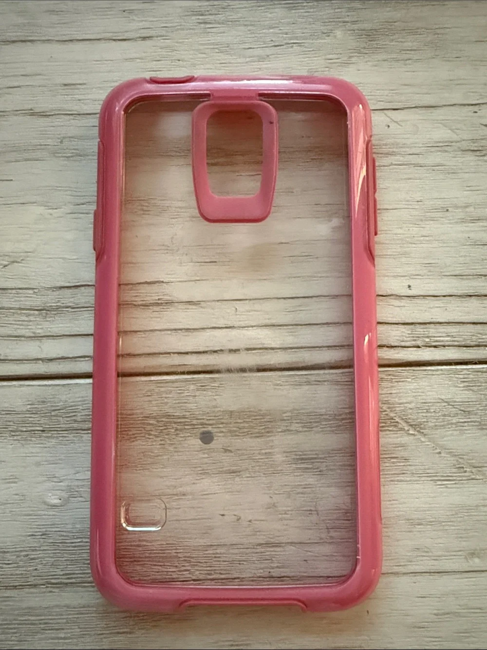 Pink Clear Protective Samsung Galaxy S5 Phone Case - Slim Shock-Absorbent Cover